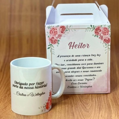 Caixa com caneca de porcelana 325 ml