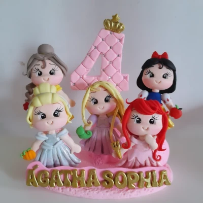 Vela em Biscuit Princesas