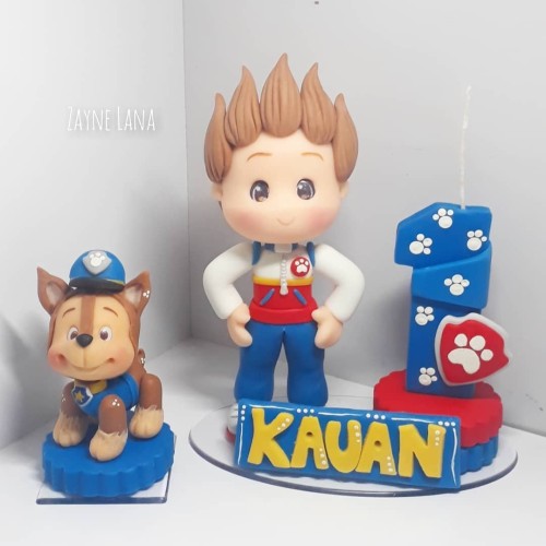Vela em Biscuit Patrulha Canina