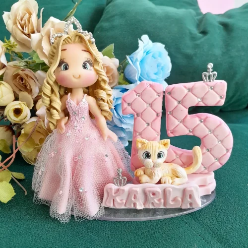 Vela em Biscuit 15 anos