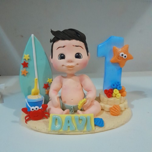 Vela em Biscuit Fundo do Mar